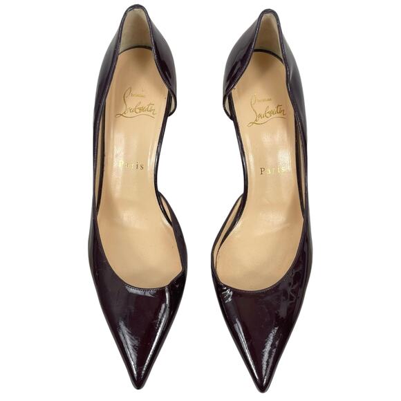 Christian Louboutin Iriza 70mm Half d'Orsay Pumps Dark Red Size 38.5 - Picture 5 of 13